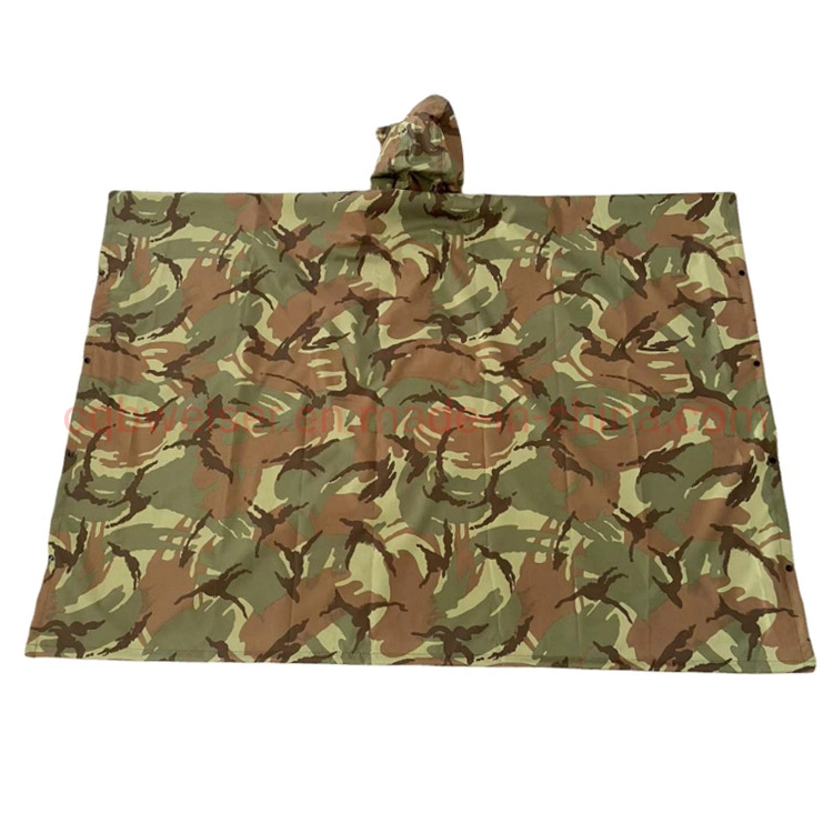 Outdoor Riding Poncho Camouflage Multifunctional Overall Raincoat Work as Carpet