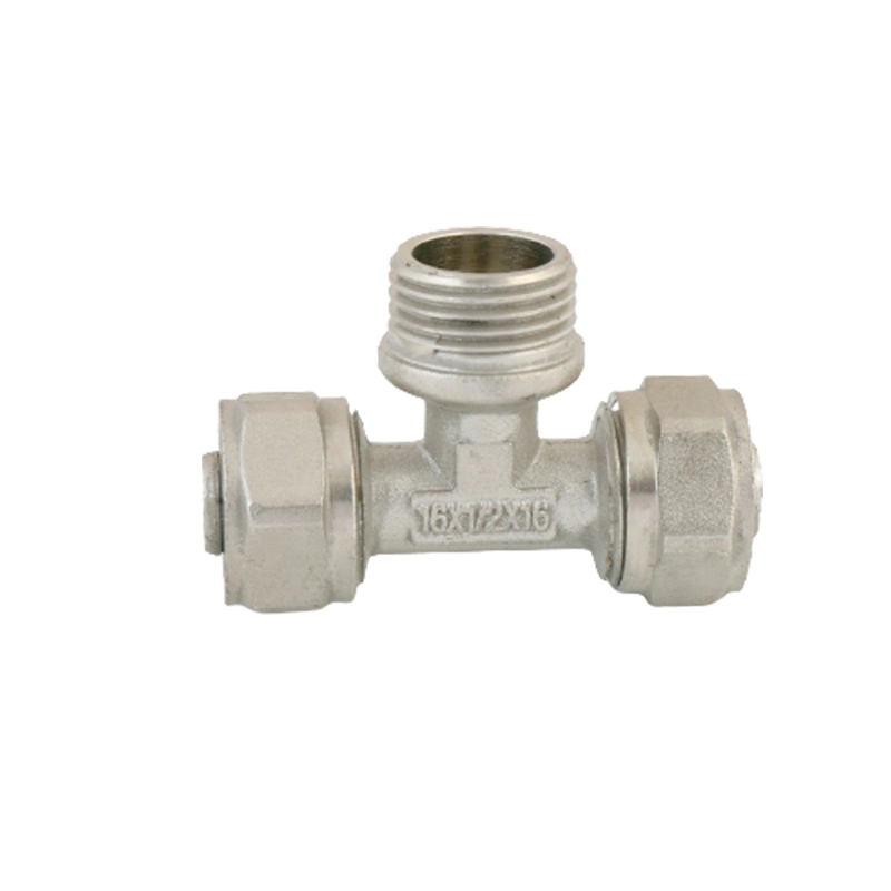 Pex-Al-Pex Brass Compression Fittings with Nickle Plated Straight Nipple Female Fittings