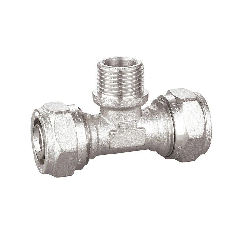 Tee Compression Brass Pipe Fittings for Pex Al Pex Pipe