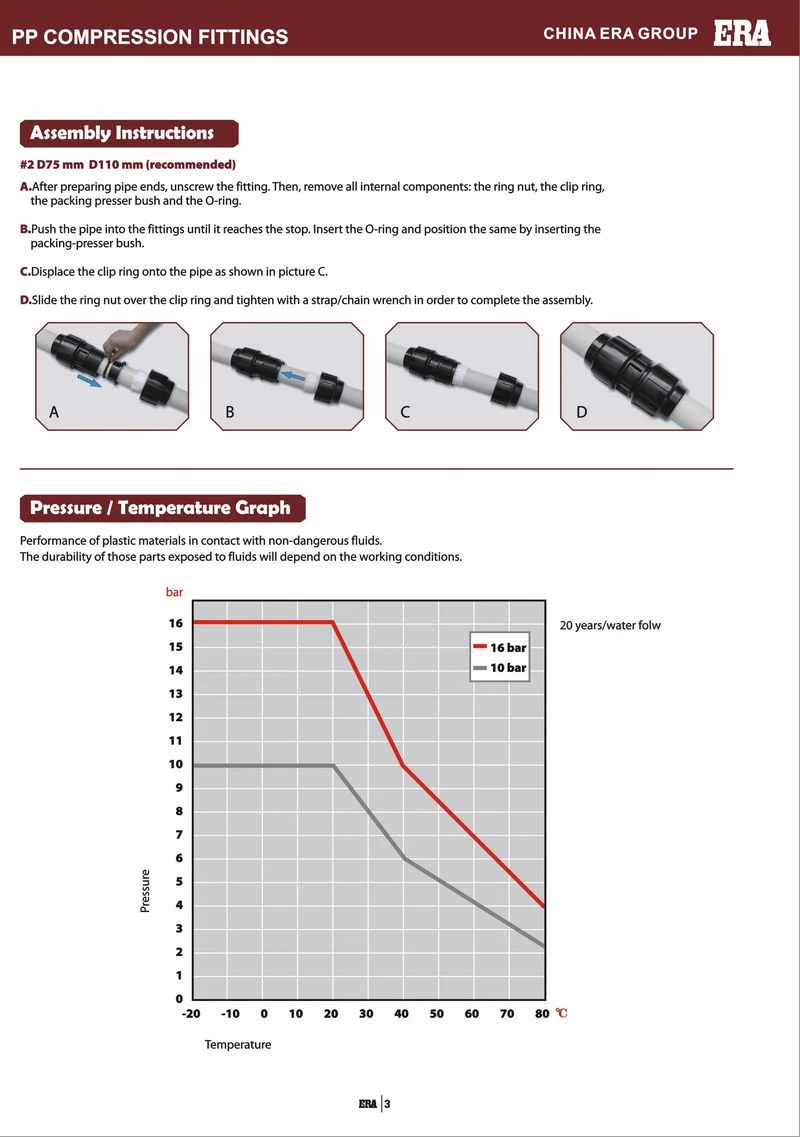 PP Compression Fittings Best Hot Manufacturing China Supplier Reducing Tee