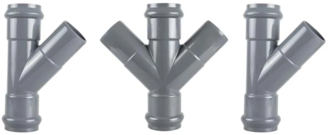 High Quality Plastic 45 Deg. Pipe Fittings PVC Pipe 90 Degree Elbow and Fittings UPVC Pressure Pipe Fitting for Water Supply Rubber Ring Joint 1.0MPa