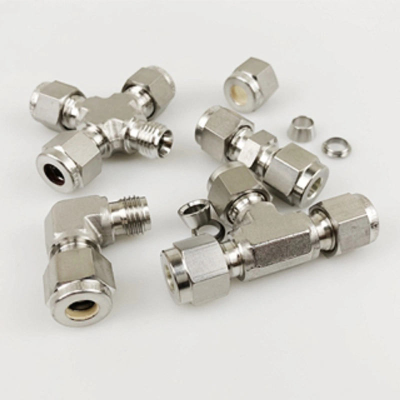 Nai Lok Stainless Steel 1/2 Inch Twin Ferrules Tube Compression Fitting 90 Degree Union Elbow 20mm Od