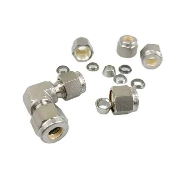 Nai Lok Stainless Steel 1/2 Inch Twin Ferrules Tube Compression Fitting 90 Degree Union Elbow 20mm Od