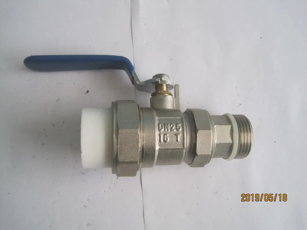 PPR Union Brass Ball Valve with Butterfly Handle