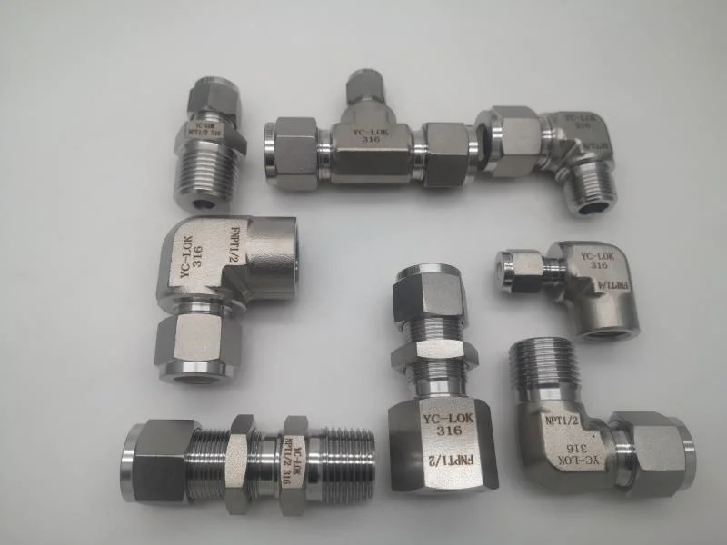 SS316 Front and Rear Washers Tube Fittings Ferrule Hydraulic Tube Fittings