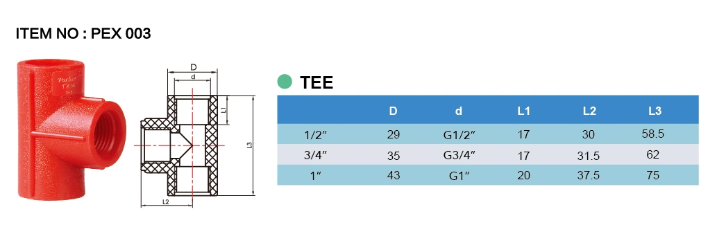 Era Plastic/PP Thread Pipe Fitting Tee with BSPT with CE/Wras Certificate