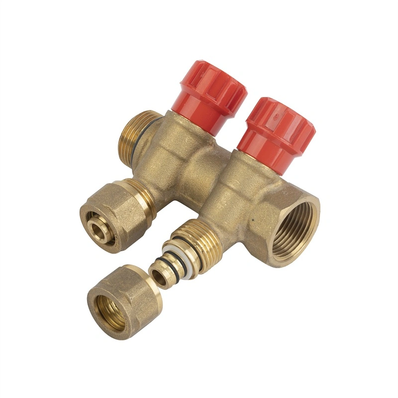 2way Pex-Al-Pex Brass Compression Pipe Fitting for Water Manifold