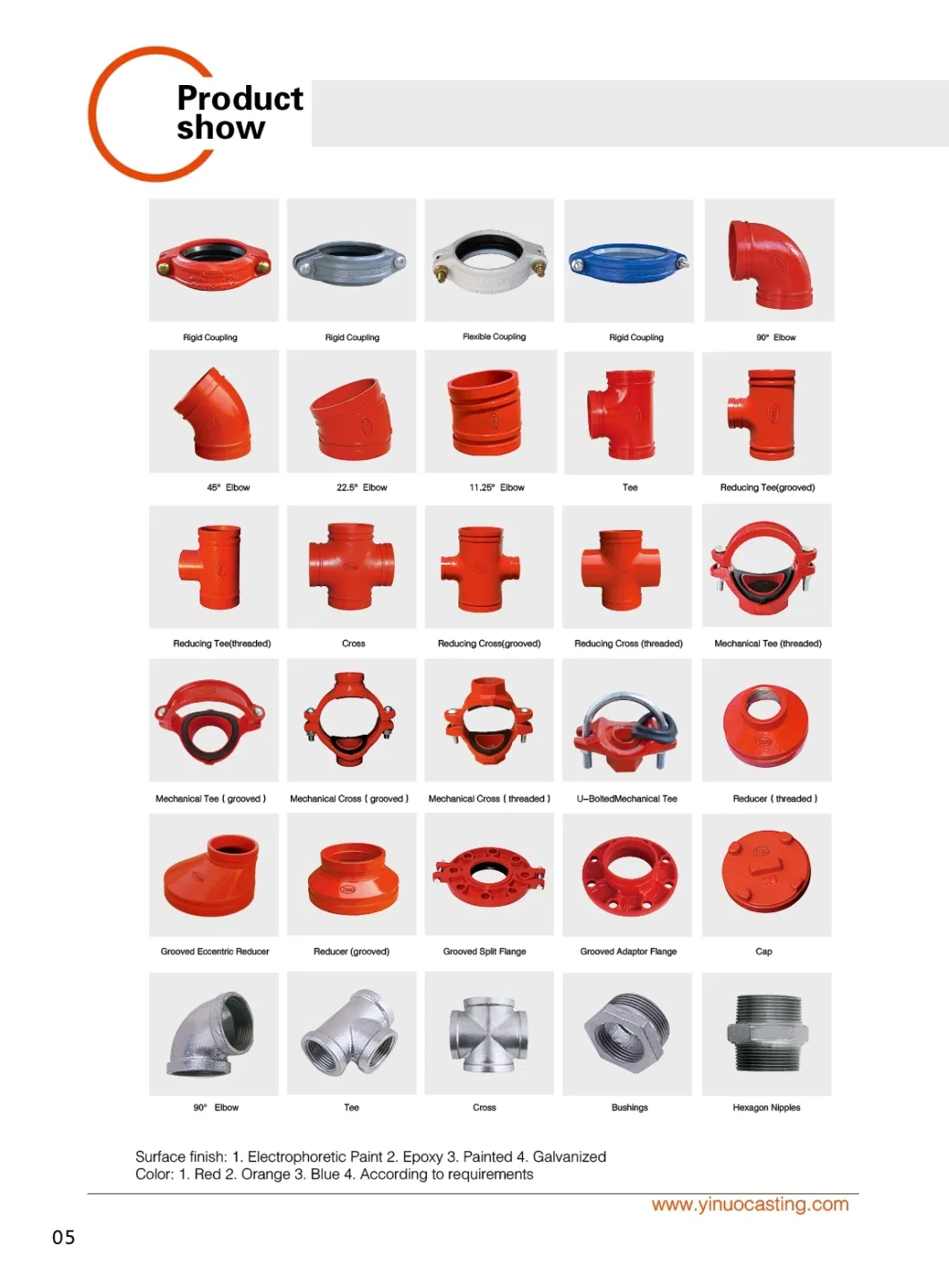 Ductile Iron Grooved Pipe Fittings with Concentric Hole End Cap