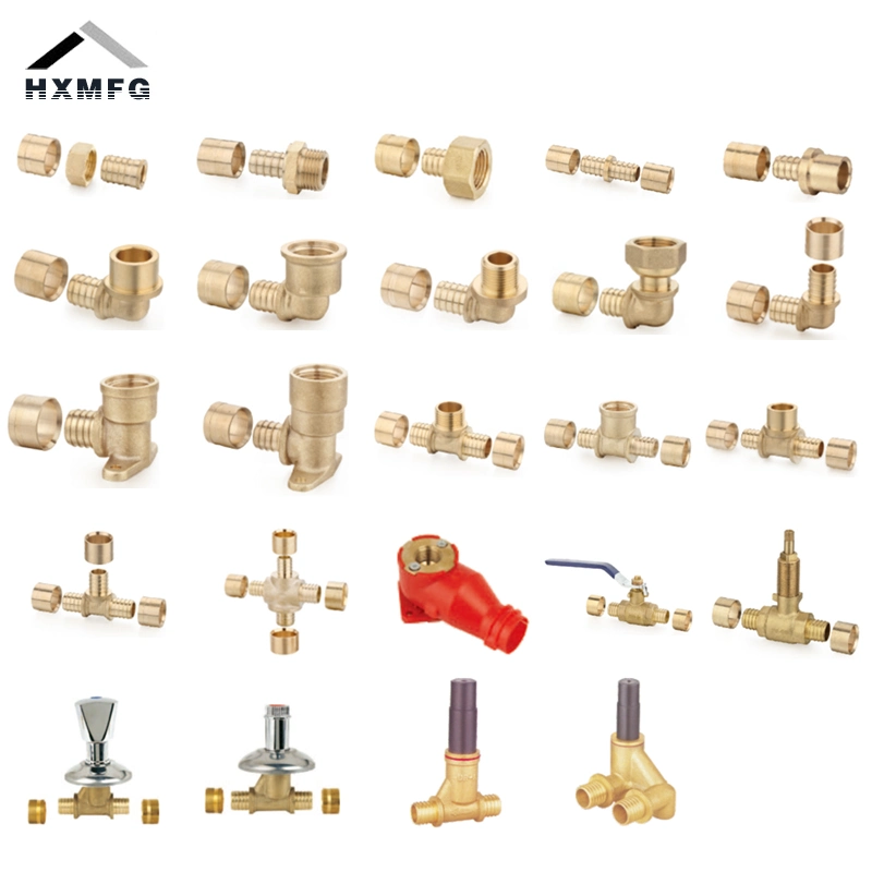 Brass Female Compression Sleeve Sliding Fittings for Pex Pipe