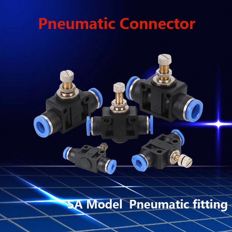 SA Series Pneumatic Compression Pipe Fittings Lsa-4 Lsa-6 Lsa-8 Lsa-10 Lsa-12 Pneumatic Throttle Flow Control Valve
