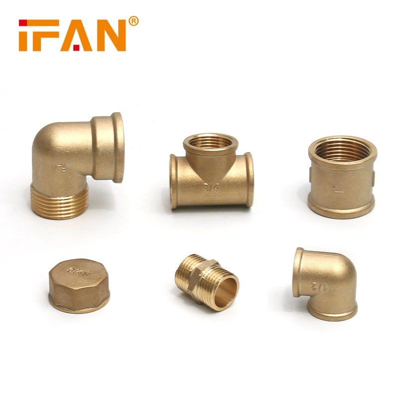 Ifan BSPT Male Thread Brass Pex Reduced Nipple Equal Hose Nipple Brass Fitting