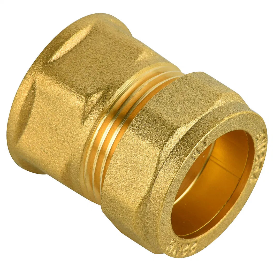 Brass Female Coupling Compression Fittings, Brass Fittings for Copper Pipe
