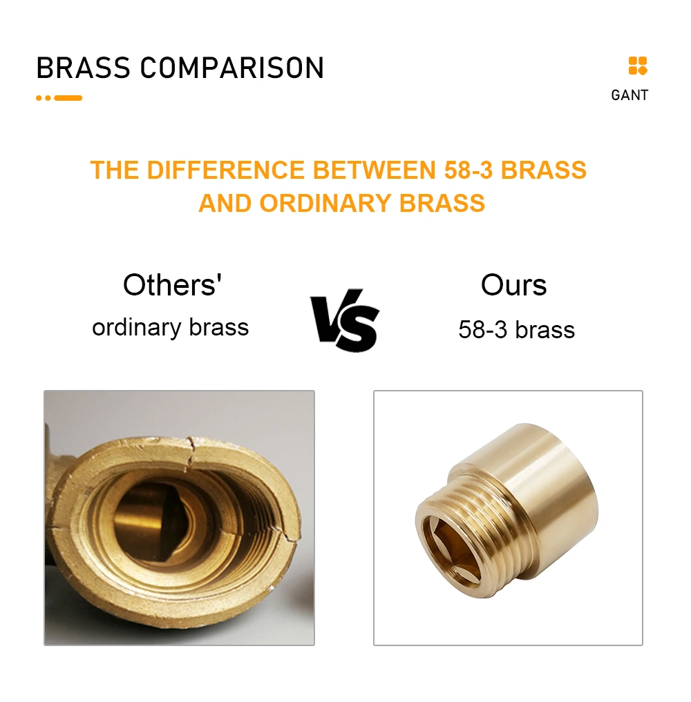 Extension Nipple Brass 2 Inch Water Adapter Compression Coupling Male Brass Copper Pipe Fittings 16mm Fittings for Pipe Fittings