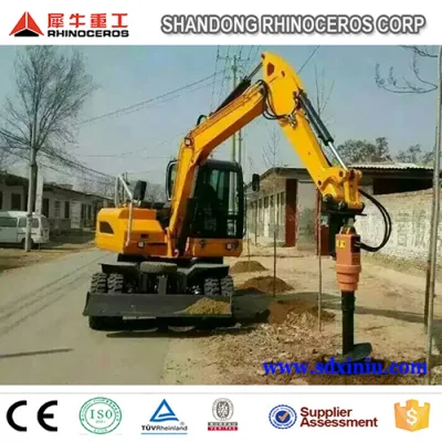 Rhinoceros China Best 8 Ton Wheel Excavator with Best Price for Sale