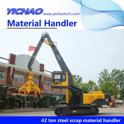  55ton Electric Crawler Grabbing Crane China Material Handler Excavator with Clamshell for Loose Material