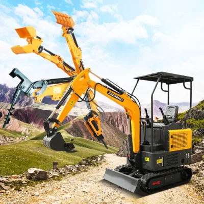 Building Engineering CE EPA 1t 1.2t 1.5t 2t Micro Digger Home, Garden, Agriculture Use Backhoe Crawler Hydraulic Small Bagger Loader Bucket Mini Excavator