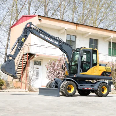 CE/EPA (7 Ton 8 Ton 9ton) Hydraulic Mini/Small Wheeled/Wheel Digger/Bagger/Excavator Use for Earthwork Construction/Mining/Road Repair
