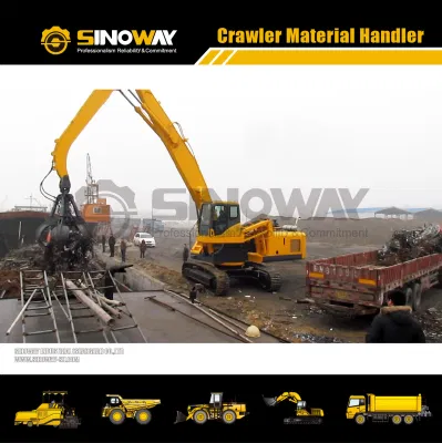50ton Crawler Material Handler Excavator with Magnet and Hydraulic Grab