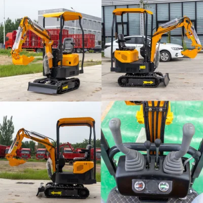 1.5 T Miniature Backhoe Excavadora Mini Hydraulic Crawler Small Size Wheel Construction Backhoe Garden Household Farm Greenhouse /Towable Electric /Excavator