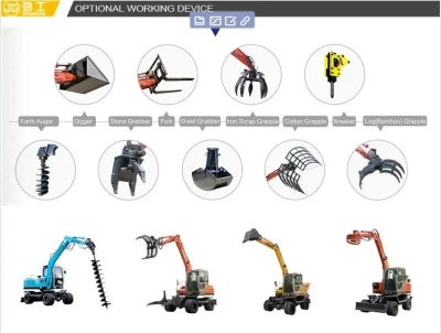 Hydraulic Mobile Excavator Scrap Material Handler on Wheel for Waste Cargo Recycling