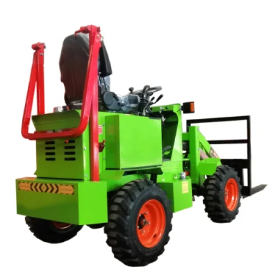 Electric Wheel Loader Price Container Loader Mini Four Wheel Drive Small Forklift Wood Grabber for Sale