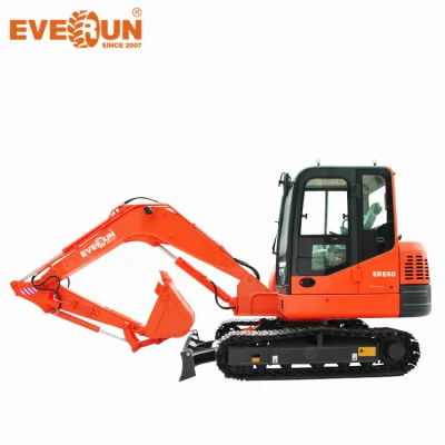 China Made Automatic CE Certified Ere60 Chain Front Shovel Bucket Household Crawler Excavator