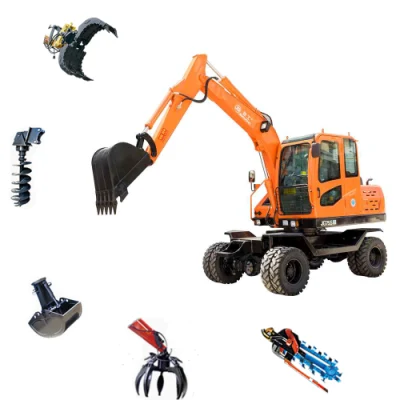 Construction Machine Back Hoe Machine Grave Digger Mechanical Shovel Backhoe Wheel Excavator