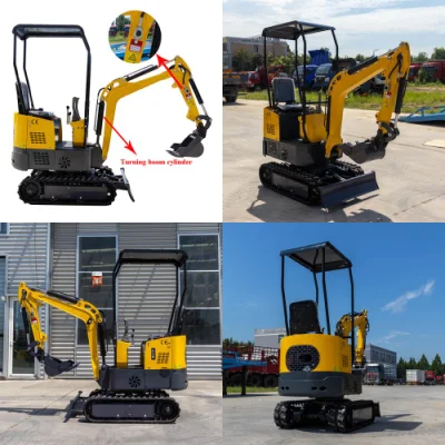 1.5 T Miniature Backhoe Excavadora Mini Hydraulic Crawler Small Size Wheel Construction Backhoe Garden Household Farm Greenhouse /Towable Electric /Excavator