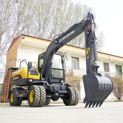 CE/EPA (7 Ton 8 Ton 9ton) Hydraulic Mini/Small Wheeled/Wheel Digger/Bagger/Excavator Use for Earthwork Construction/Mining/Road Repair