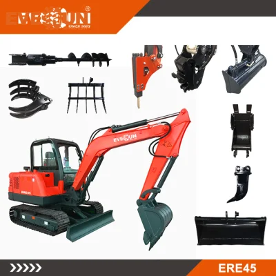 Everun Ere45 China Brand Hydraulic Digger 4.5ton Mini Excavator for Laying Cables