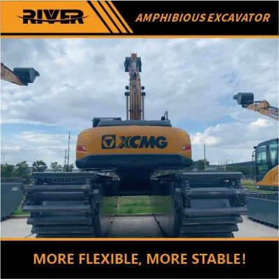 Dredging, Demolition, Construction, Photovoltaic, Shallow Waters Swamp Buggy Floating Marsh Excavators with Hydraulic Amphibious Side Pontoons