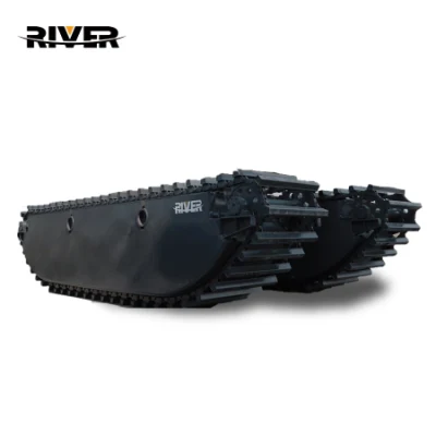 Dredging, Demolition, Construction, Photovoltaic, Shallow Waters Swamp Buggy Floating Marsh Excavators with Hydraulic Amphibious Side Pontoons