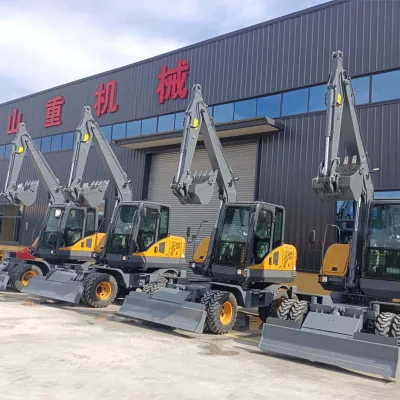 Szl85 Model Shanzhong Brand 8ton Wheel Excavator with 8 Tyres