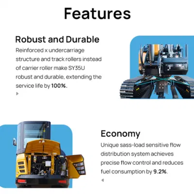 Manufacture 750/1120 mm 0.1~0.5m&sup3; Sany China Wheel Excavators 1 Ton Mini Excavator