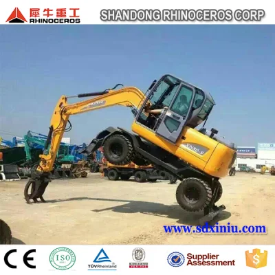 Rhinoceros China Best 8 Ton Wheel Excavator with Best Price for Sale