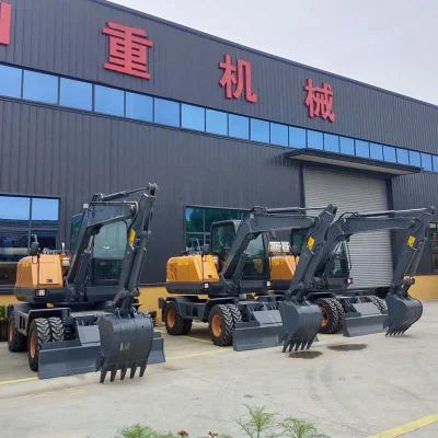 Szl85 Model Shanzhong Brand 8ton Wheel Excavator with 8 Tyres