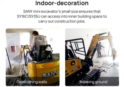 Manufacture 750/1120 mm 0.1~0.5m&sup3; Sany China Wheel Excavators 1 Ton Mini Excavator