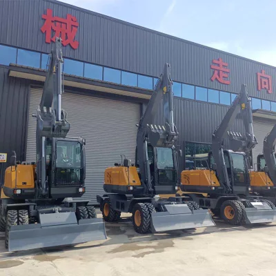 Szl85 Model Shanzhong Brand 8ton Wheel Excavator with 8 Tyres