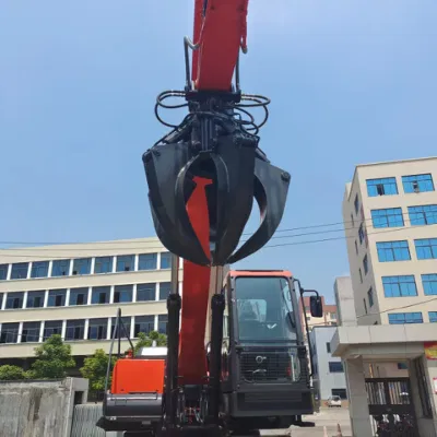 Hydraulic Mobile Excavator Scrap Material Handler on Wheel for Waste Cargo Recycling