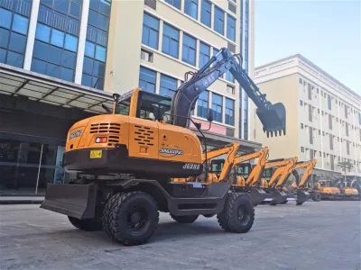 Cheap Mini Digging Machinery Small Wheel Excavator Full Hydraulic Shovel Digger