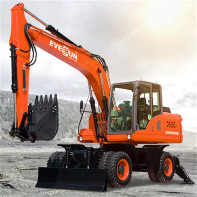 Everun Erwe150 13.5ton Shovel Agriculture Machine with Hydraulic Pump Front End Compact Bucket Wheel Excavator