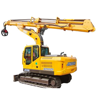 Jg120L Hydraulic Telescopic Customizable Mast Long Arm Crawler Excavator with Mounted Clamshell