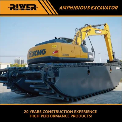 Dredging, Demolition, Construction, Photovoltaic, Shallow Waters Swamp Buggy Floating Marsh Excavators with Hydraulic Amphibious Side Pontoons