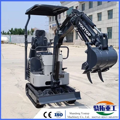 Youtop 1.1 Ton 0.6/0.8/1/1.8ton China Wholesale Compact Household Cheap Crawler Hydraulic Micro Track Digger Machine CE Small Home Excavator Low Price for Sale
