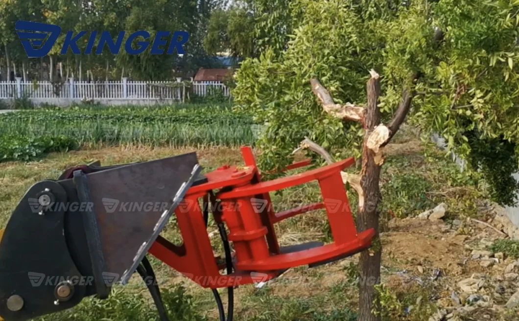 Kinger China Wholesale Hydraulic Tree Cutting Shear with Large Thrust Cylinder Mounted on Excavator Passed CE