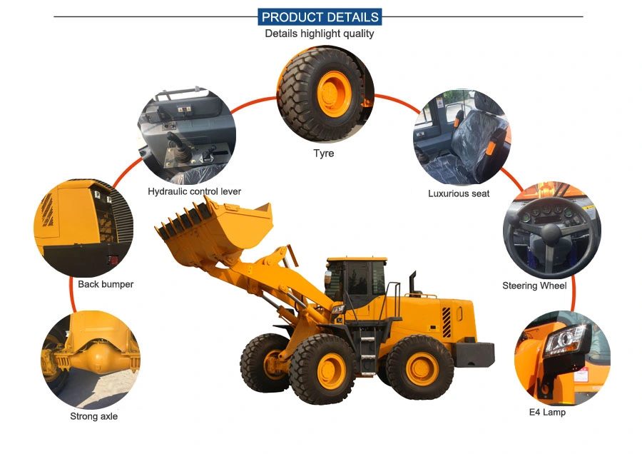 4 Wheel Drive Hydraulic Transmission System 5.0ton Wheel Loader