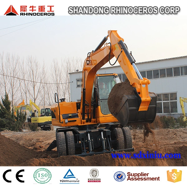Rhinoceros Wheel Excavator X120-L, Tyre Excavator 12 Ton for Sale in China in Asia