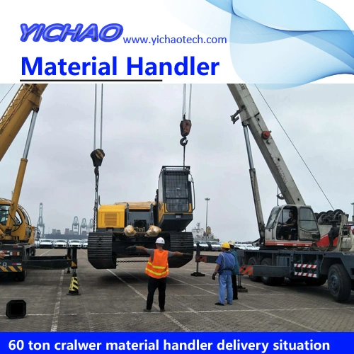 Port Unloading Material Handler Excavator with Muti-Tine Orange Peel Grab/ Clamshell Bucket/ Wood Timber Log Grab/ Lifting Magnet Devices Scrap Metal Recycling