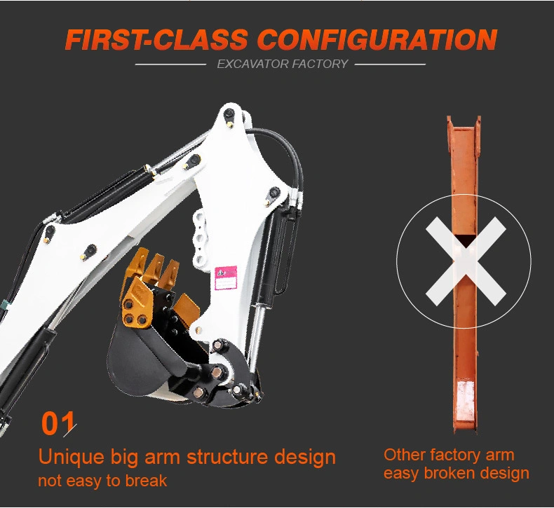 Indoor 0.8 Ton Can Enter The Elevator Micro 800kg Hydraulic Crawler Small Size Wheel Construction Backhoe Garden Micro Household Farm Construction Excavator