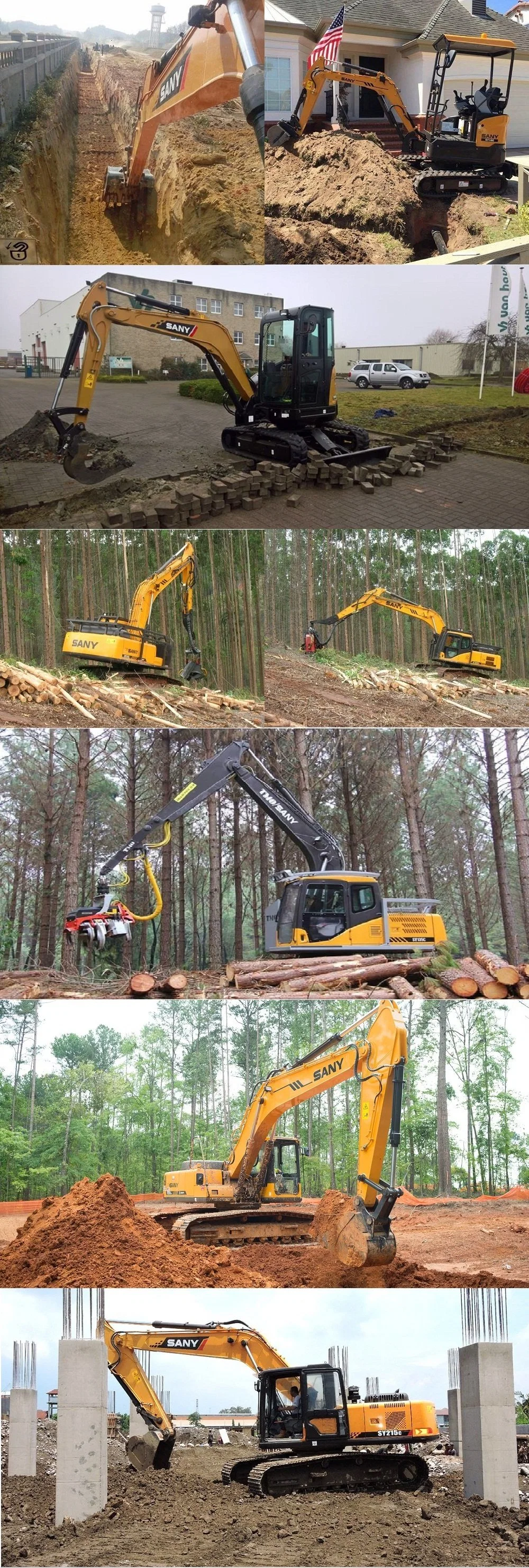 Manufacture 750/1120 mm 0.1~0.5m&sup3; Sany China Digger Engineering Construction Machinery Chinese Mini Excavator